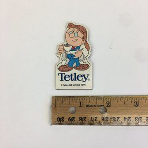 Vintage 1996 Tetley Tea‎ Flat Refrigerator Fridge Magnet Gaffer Character Advert